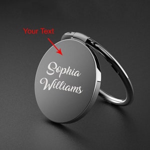 Personalized PHONE RING Holder Grip Socket Grip Groomsmen Gift for Him Dad Men Her Mom Women iPhone Galaxy Birthday Grandpa Custom Engraved
