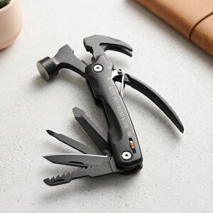 Personalized MULTITOOL HAMMER Pocket Knife Tool Groomsmen Birthday Gift for Him Dad Men Boyfriend Fishing Camping Hunting Fathers Day Custom