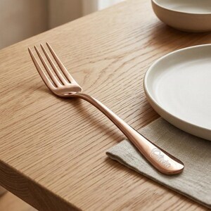 Personalized ROSE GOLD FORK Pink Wedding Bridesmaid Gift for Her Mom Women Housewarming Kitchen Cooking Grandma Custom (Single) Custom