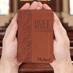 Personalized KJV MINI BIBLE Pocket Christian Birthday Gift for Him Dad Men Her Mom Women Custom Wedding Easter Pastor Mothers Day Mothers