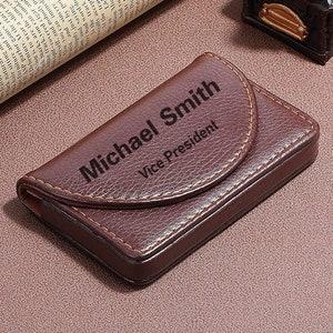 PORTE-CARTES DE VISITE personnalisé étui garçon d'honneur cadeau pour lui papa homme médecin agent immobilier patron entreprise bureau anniversaire gravure personnalisée