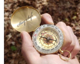 Personalized COMPASS Custom Engraved Groomsmen Gifts for Dad Him Boyfriend Gift for Men Boy Scout Cub Eagle Camping Confirmation Baptism