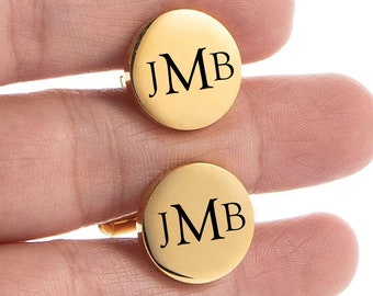 Personalized CUFFLINKS for Men Groom Cuff Links Set Custom Engraved Groomsmen Gifts Initials Him Groomsmen Gift Dad Best Man Father Bride