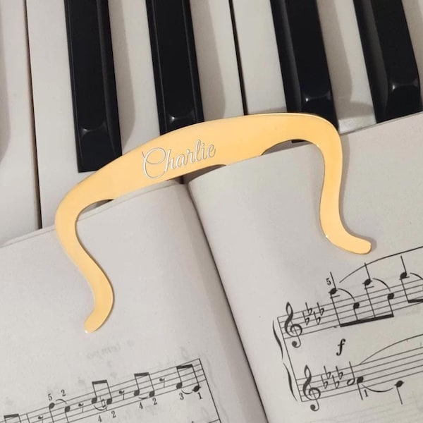 Personalized MUSIC PAGE HOLDER Clip Piano Teacher Violin Guitar Drummer Saxophone Birthday Gift for Her Him Boys Girls Custom Engraved