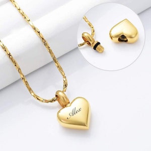 COLLIER D&#39;URNE Personnalisé Bijoux De Crémation pour Hommes Femmes Cendres Humaines Souvenir Chien Chat Poils Pour Animaux De Compagnie Mémorial Sympathie Imperméable À L&#39;eau Personnalisé Gravure