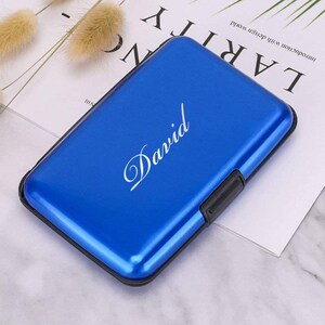 Personalized BUSINESS CARD Holder Wallet Case Groomsmen Gift for Him Dad Men Gift for Holders Cases Office Boss Birthday Custom Engraved