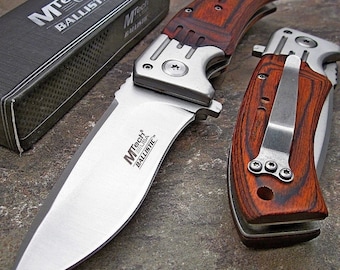 Personalized POCKET KNIFE with Clip Knives Groomsmen Birthday Gift for Him Dad Men Gift Wood Anniversary Hunting Custom Engraved Boyfriend