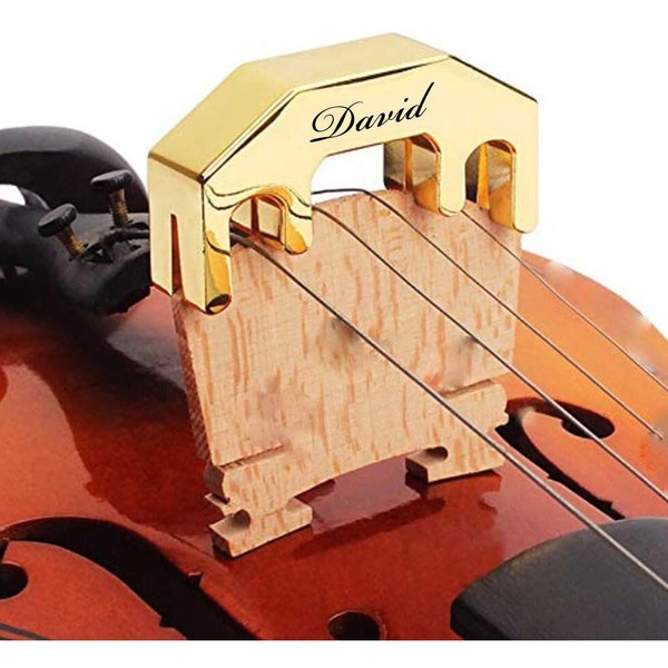 Personalized Metal Violin Mute Practice Violin Silencer Notes Student TeacGifts Violin Viola Engraved Customized Gold