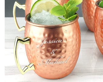 Personalized MOSCOW MULE MUG Set Custom Engraved Bridesmaid Gifts for Mom Her Women Birthday Unique Bachelorette Party Bridal Wedding 16oz