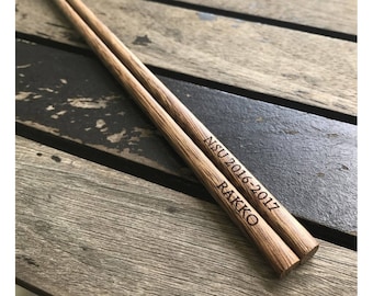 Personalized WOOD CHOPSTICKS & CASE Chop Sticks Wedding Bridesmaid Birthday Gift for Her Women Mom Him Home Cooking Kitchen Custom Mothers