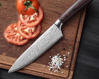 Personalized CHEF KNIFE Kitchen Knives Cooking BBQ Housewarming Birthday Gift for Her Him Mom Dad Men Women Wedding Custom Engraved