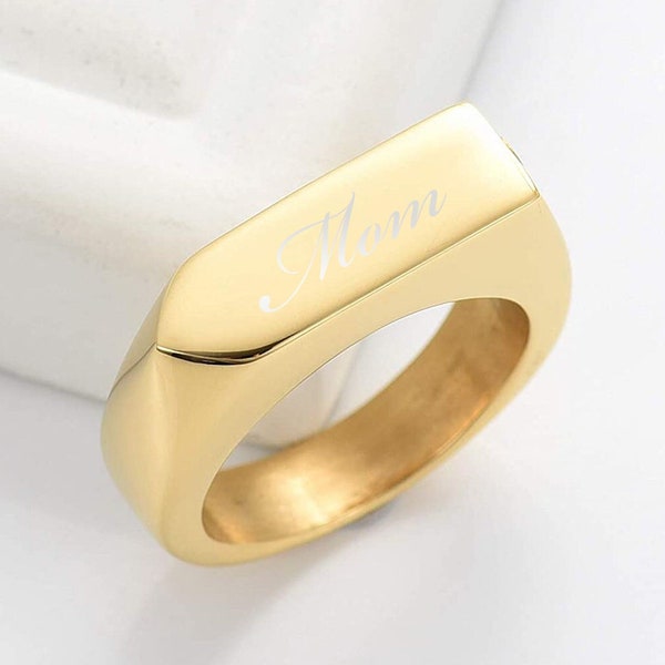 Personalized CREMATION URN RING Ashes Jewelry Rings Keepsake Custom Engraved Pet Memorial Human Urns Men Women Adults Gold Black Silver
