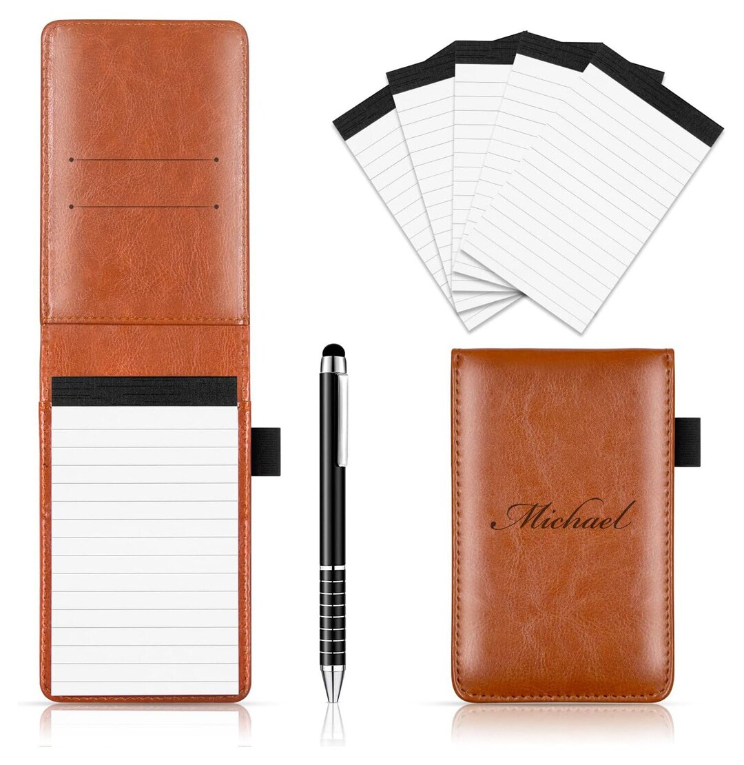 Personalized LEATHER NOTEPAD Small Journal Pad Organizer Book Notebook