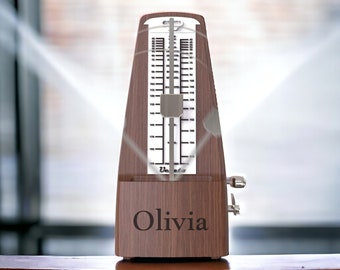 Personalized METRONOME Music Piano Violin Guitar Drums Custom Engraved Gifts for Him Dad Men Boyfriend Gift for Women Mom Her Son Daughter