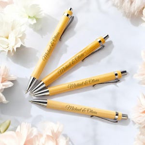 STYLOS personnalisés en bois de bambou, cadeau de fête des pères gravé de l'obtention du diplôme pour papa, sa maman, lui, grand-père, hommes, professeur, garçons d'honneur, retraite