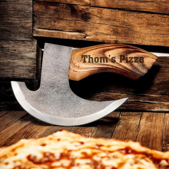 Personalized PIZZA AXE CUTTER Wheel Rocker Peel Cooking Kitchen Home Birthday Gift for Him Dad Men Gift for Women Mom Her Custom Engraved