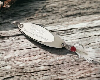 Personalized FISHING LURE GIFT Spoon Custom Engraved Filet Gifts for Him Dad Father Boyfriend Husband Brother Grandpa Men Man Fisherman