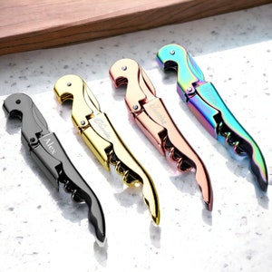 Personalized CORKSCREW Custom Engraved Wine Bottle Opener Bridesmaid Fathers Day Gift for Her Mom Women Wedding Him Bridal Shower Birthday