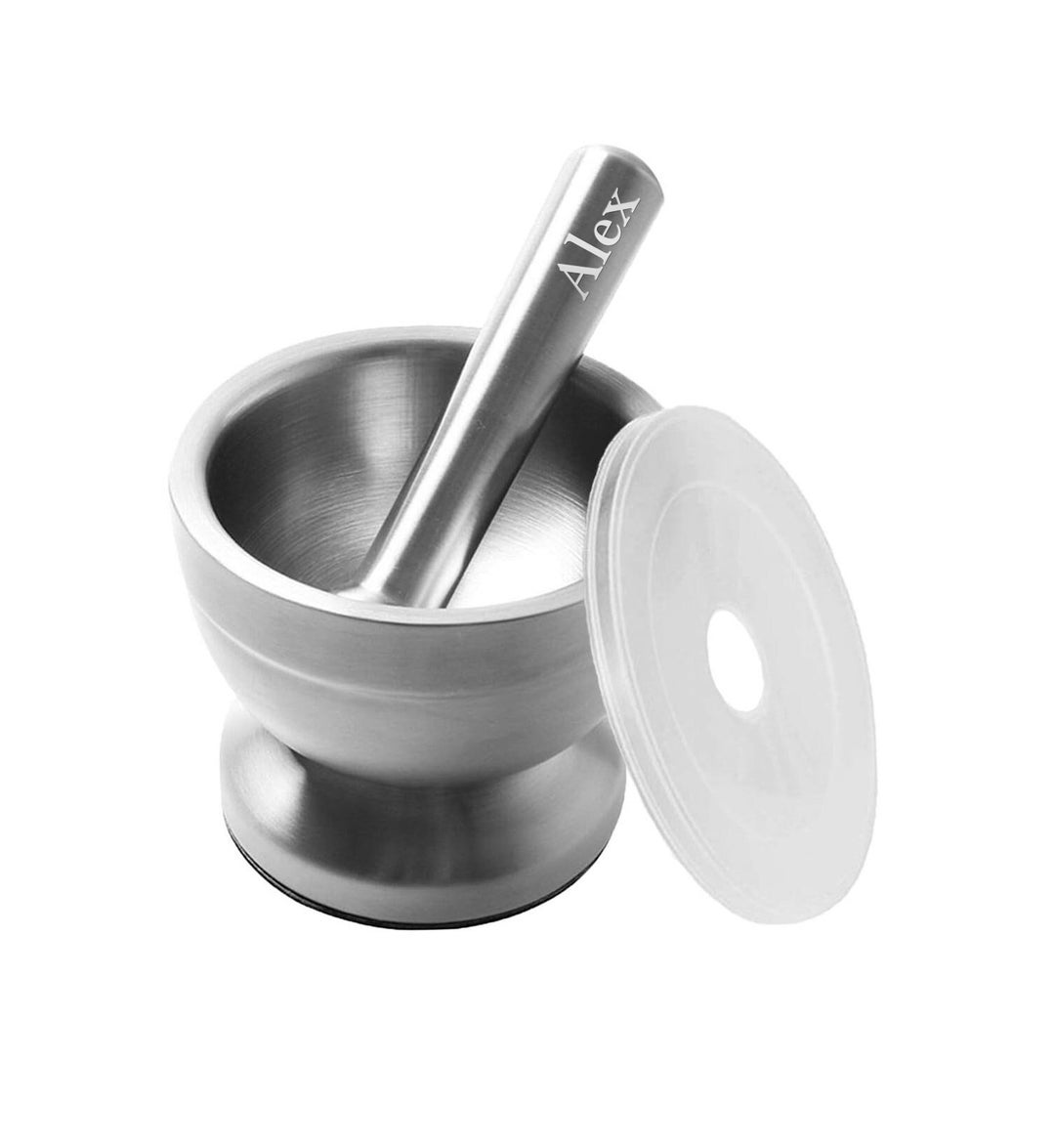 Personalized MORTAR & PESTLE Set Spice Grinder Crusher Molcajete Herb