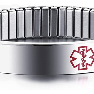 Personalized MEDICAL ID BRACELET Alert Jewelry Parents Birthday Gift for Mom Women Emergency Contact Boyfriend Custom Engraved Engraved bild 8
