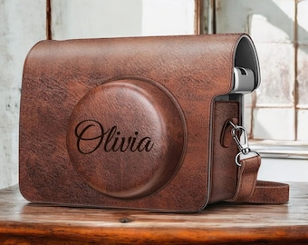 Personalized Fujifilm Instax Wide 300 Camera Case Bag Cover Leather Strap Groomsmen Birthday Gift for Her Mom Him Women Wedding Polaroid