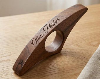 Personalized THUMB BOOKMARK Walnut Book Lover Reading Reader Graduation Teacher Birthday Gift for Him Dad Men Her Mom Women Custom Engraved