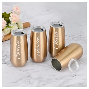 Vaso de champán personalizado, copas de flauta, regalo de dama de honor para mamá, mujer, novia, despedida de soltera, boda, oro, cumpleaños, grabado personalizado