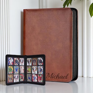 Personalized TRADING CARD Binder Sports TCG Album Holder Organizer Sports Football Baseball Basketball Gamer Gift for Him Dad Men Birthday