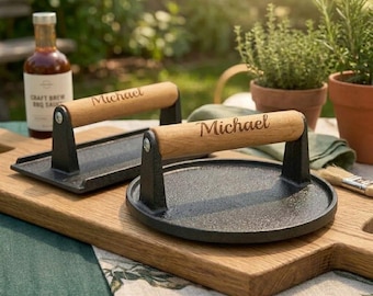 Personalized BURGER PRESS Smasher BBQ Grilling Chef Cooking Birthday Gift for Him Dad Men 6 Year Anniversary Tally Boyfriend Fathers Day