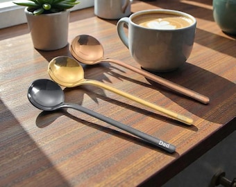 Cuchara de café personalizada, pequeña, para espresso, postre, té. Regalo para damas de honor, bodas, para ella, mamá, mujeres, hogar, cocina, personalizada para el Día de la Madre.