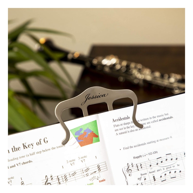 Personalized MUSIC PAGE HOLDER Custom Engraved Piano Gifts for Mom Teacher Her Women Guitar Violin Musician Pianist Saxophone Mothers Day image 5