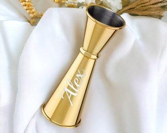 Gepersonaliseerde COCKTAIL JIGGER Maatbeker Cocktail Mixer Thuis Bar Barman Cadeau voor hem Haar moeder Vader mannen vrouwen verjaardag Vaderdag aangepast
