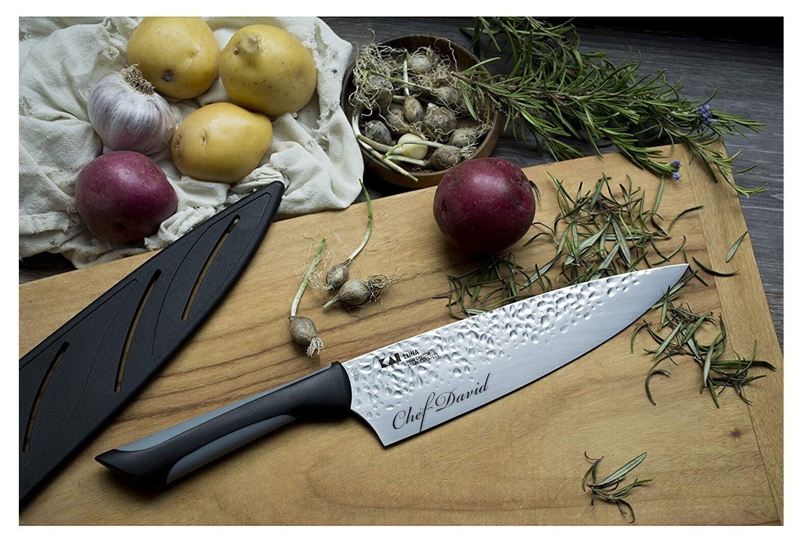 Personalized CHEFS KNIFE & SHEATH Chef Knive Custom Engraved Etsy