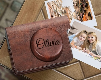 Personalized Fujifilm Instax Wide 300 Camera Case Bag Cover Leather Strap Groomsmen Birthday Gift for Her Mom Him Women Wedding Polaroid