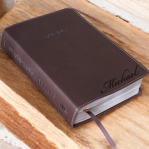 Personalized NIV STUDY BIBLE Christian Baptism Gift for Dad Men Her Women Catholic Confirmation Communion Wedding Birthday Custom Engraved