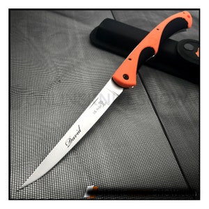 Personalized FILLET KNIFE & SHEATH Fishing Gift Groomsmen Gift for Him Dad Men Hunting Camping Birthday Boyfriend Grandpa Custom Engraved