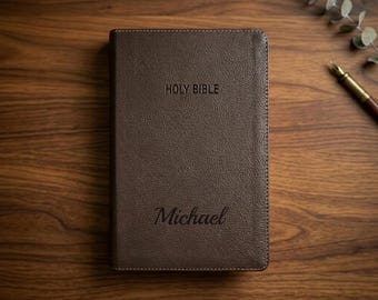 Personalized Leather NIV STUDY BIBLE Foundation Christian Graduation Birthday Gift for Dad Men Her Women Wedding Pastor Keepsake Custom