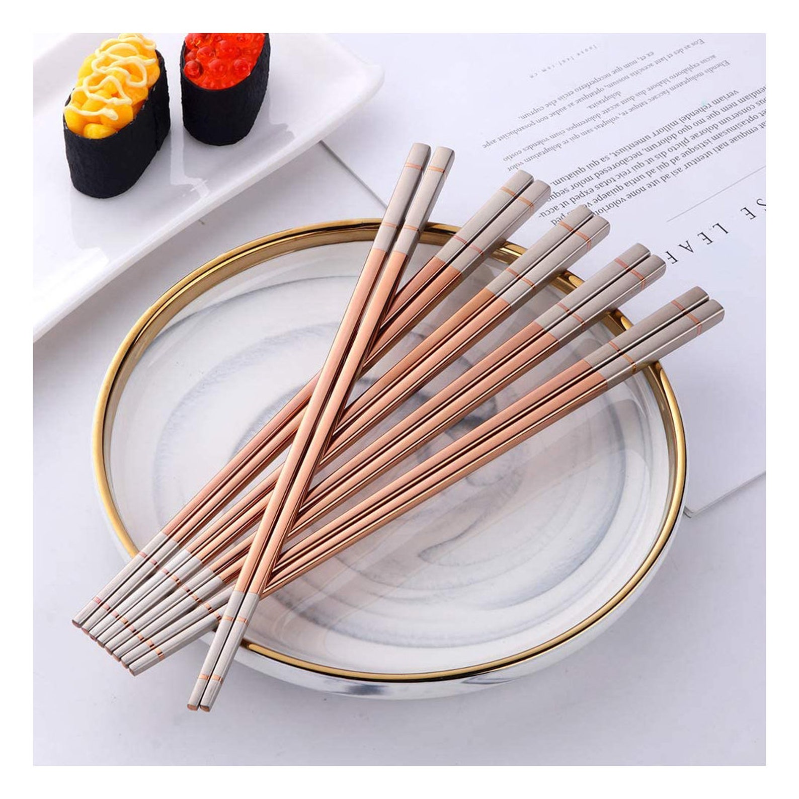 Personalized ROSE GOLD PINK Chopsticks Chop Sticks Dinnerware Etsy
