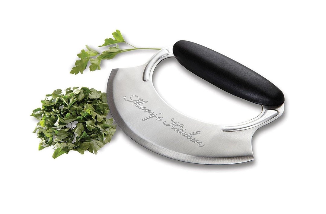 Personalized MEZZALUNA ULU Knife Steak Pizza Rocker Cutter Kitchen ...