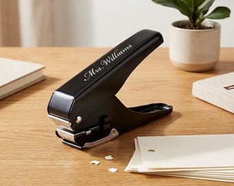 Personalized Handheld Slot Punch Custom Engraved Heavy Duty Badge Hole Puncher DIY Craft Paper Punch Tool Office Teacher Gift for Him Her