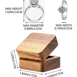 Personalized RING BOX Holder Bearer Custom Engraved Jewelry Engagement Proposal Boxes Wedding Walnut Wood Mom Gifts for Her Wife Girlfriend 画像 4