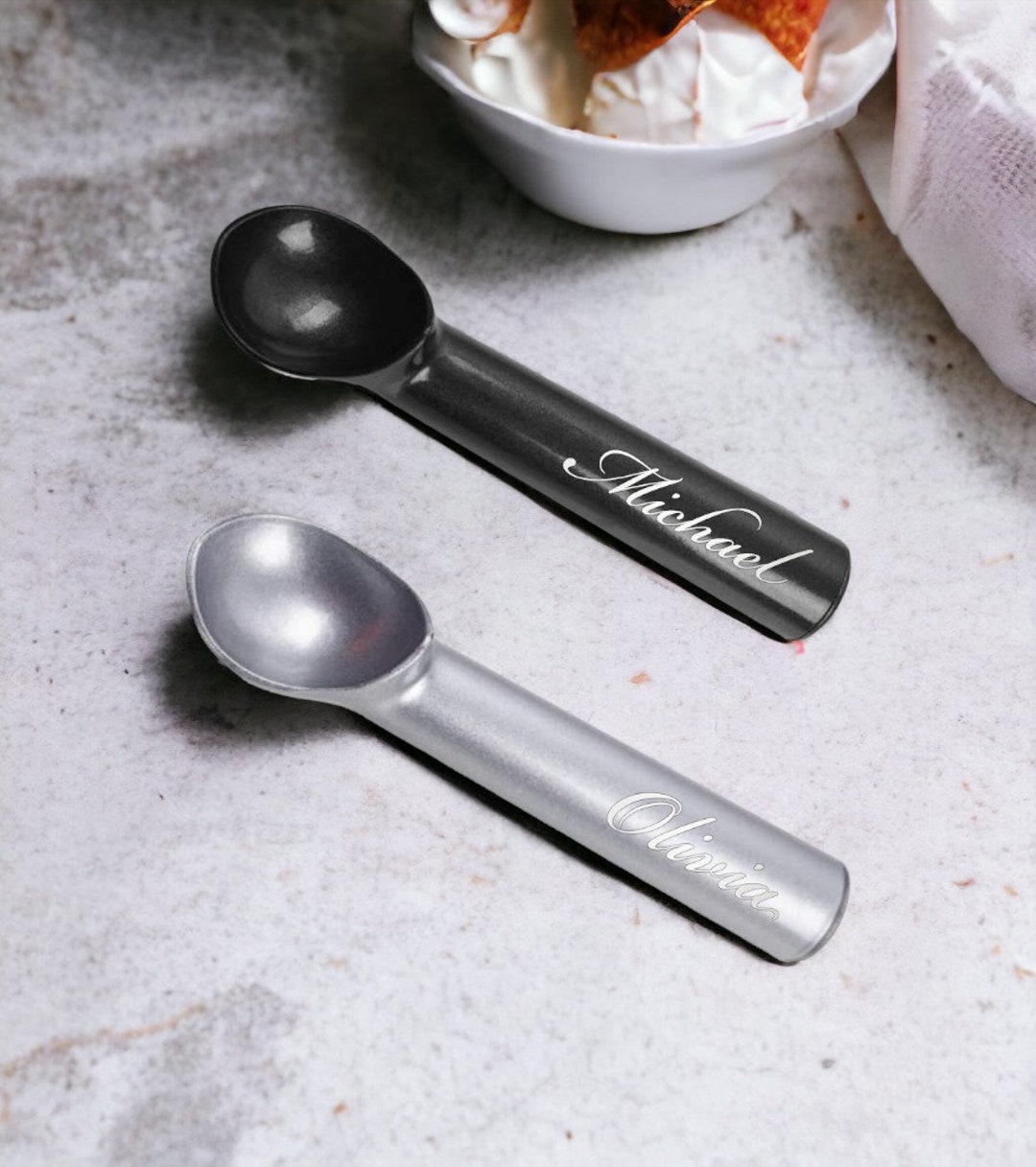 Personalized ICE CREAM SPOON Scoop Custom Engraved Scooper Scoopers