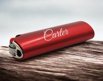 Custodia per accendino personalizzata, fodero per accendini, sigari, sigarette, regalo di compleanno per testimoni dello sposo, papà, uomo fumatore - BIC J6 Festa del papà personalizzata