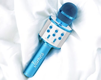 Personalized BLUETOOTH MIC Microphone Karaoke Singing Singer Custom Engraved Gifts for Him Dad Boyfriend Gift for Men Her Women Mom Wedding