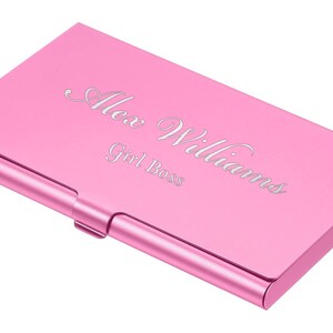 Estuche porta tarjetas de presentación personalizado Estuches Cartera Regalo para mujer Mamá Regalo para ella Agente inmobiliario Rosa Oro rosa Cumpleaños Novio Grabado personalizado