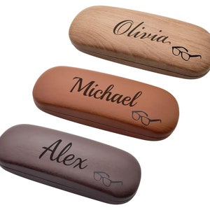 Personalized GLASSES CASE Sunglasses Holder Eyeglass Leather Carrying Pouch Custom Engraved Fathers Day Gift for Mom Him Dad Her Men Women