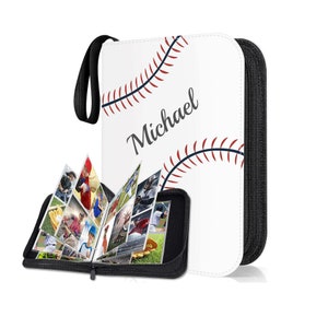 Gepersonaliseerde TRADING CARD BINDER Album opberghouder Organizer Games Sport Voetbal Honkbal Basketbal Vaderdagcadeau voor papa hem mannen