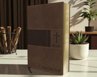 Personalized Leather NIV BIBLE Christian Graduation Birthday Gift for Him Dad Men Her Mom Women Wedding Pastor Fathers Day Custom Engraved