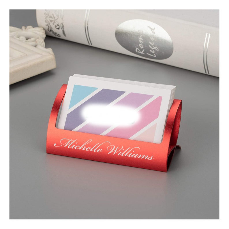 Personalized Business Card Holder Stand Case BLACK Office Etsy