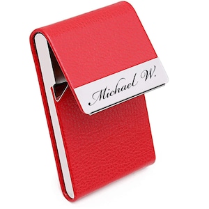 Estuche porta tarjetas de presentación personalizado, regalo para padrinos de boda, papá, hombres, regalo para ella, mamá, jefe de oficina, cumpleaños, novio, grabado personalizado